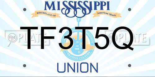TF3T5Q Mississippi License Plate