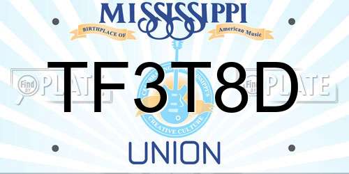 TF3T8D Mississippi License Plate