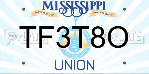 TF3T8O Mississippi License Plate