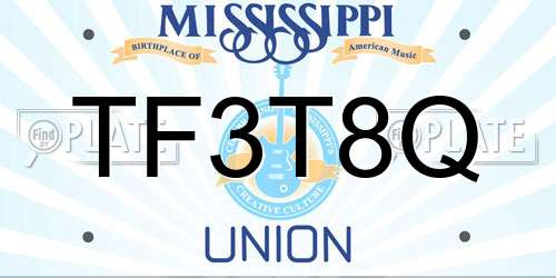 TF3T8Q Mississippi License Plate