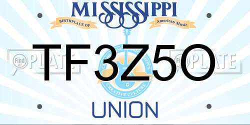 TF3Z5O Mississippi License Plate