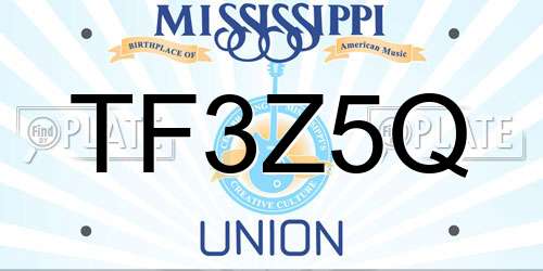 TF3Z5Q Mississippi License Plate