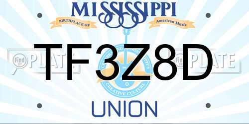 TF3Z8D Mississippi License Plate