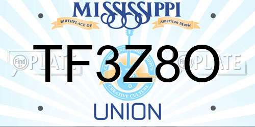 TF3Z8O Mississippi License Plate