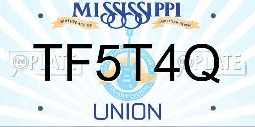 TF5T4Q Mississippi License Plate
