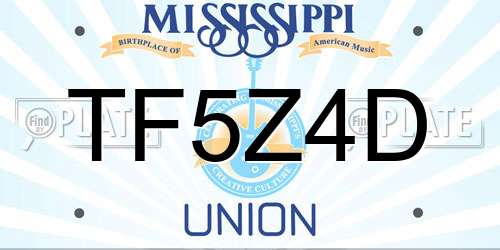 TF5Z4D Mississippi License Plate