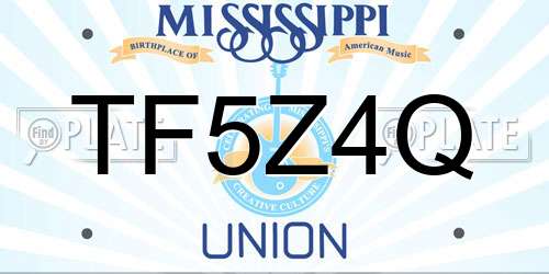 TF5Z4Q Mississippi License Plate