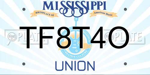 TF8T4O Mississippi License Plate