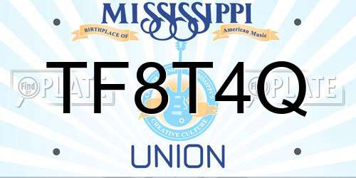 TF8T4Q Mississippi License Plate