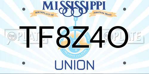 TF8Z4O Mississippi License Plate