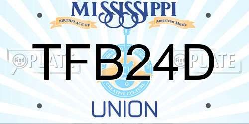 TFB24D Mississippi License Plate