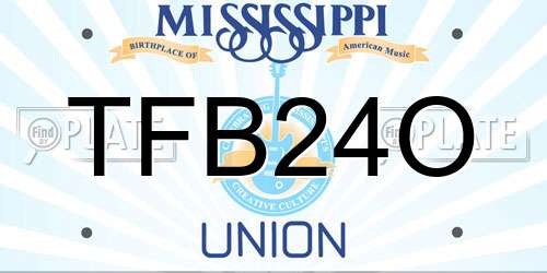 TFB24O Mississippi License Plate