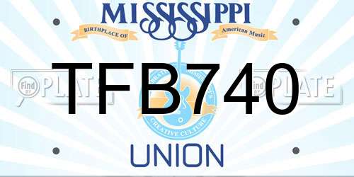 TFB740 Mississippi License Plate
