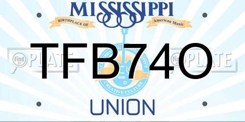 TFB74O Mississippi License Plate