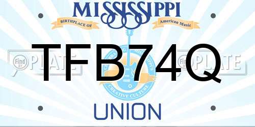 TFB74Q Mississippi License Plate