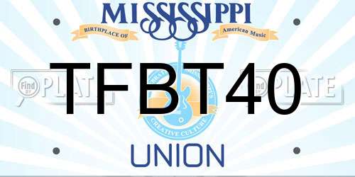 TFBT40 Mississippi License Plate