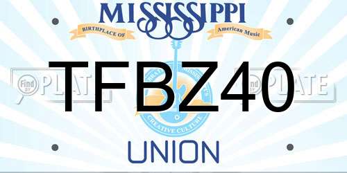 TFBZ40 Mississippi License Plate