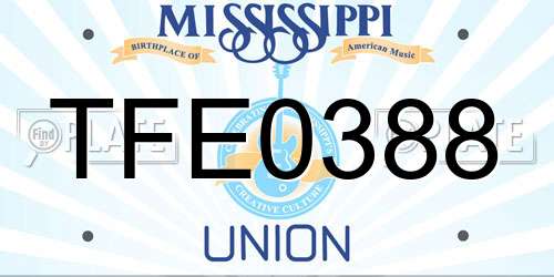 TFE0388 Mississippi License Plate