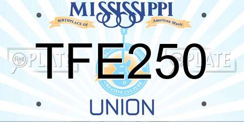 TFE250 Mississippi License Plate