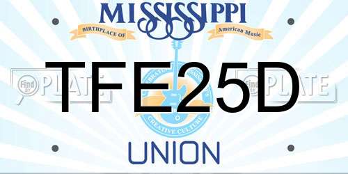 TFE25D Mississippi License Plate