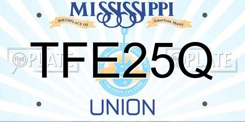 TFE25Q Mississippi License Plate
