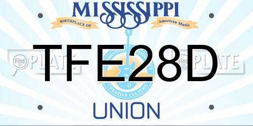 TFE28D Mississippi License Plate