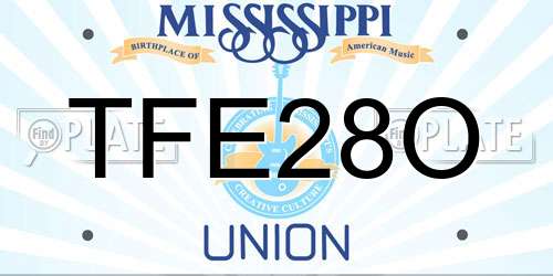TFE28O Mississippi License Plate