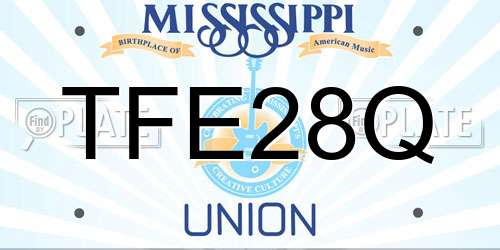 TFE28Q Mississippi License Plate
