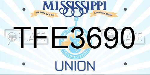 TFE3690 Mississippi License Plate