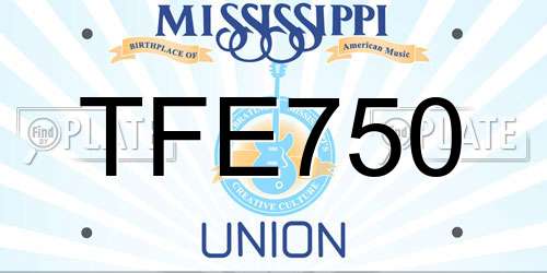 TFE750 Mississippi License Plate