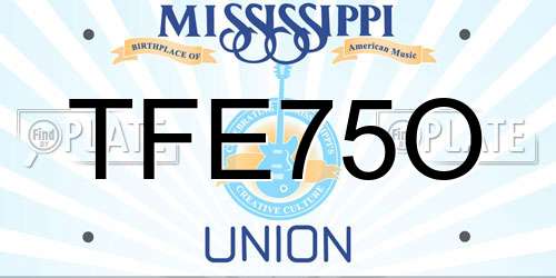 TFE75O Mississippi License Plate