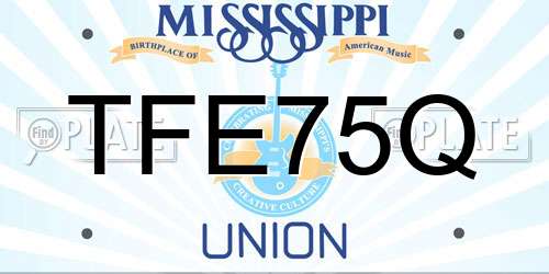 TFE75Q Mississippi License Plate