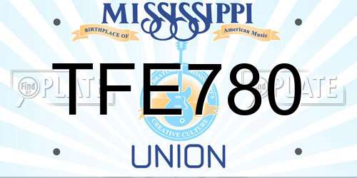 TFE780 Mississippi License Plate