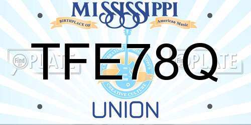 TFE78Q Mississippi License Plate