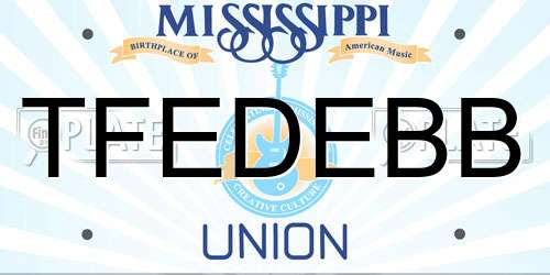 TFEDEBB Mississippi License Plate