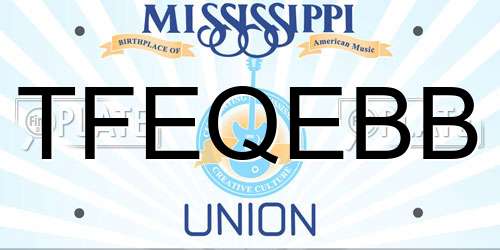 TFEQEBB Mississippi License Plate