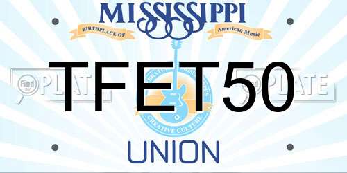TFET50 Mississippi License Plate