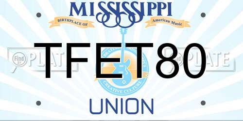 TFET80 Mississippi License Plate