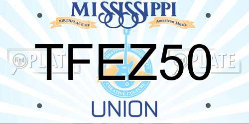 TFEZ50 Mississippi License Plate