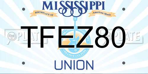TFEZ80 Mississippi License Plate