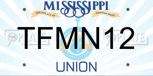 TFMN12 Mississippi License Plate
