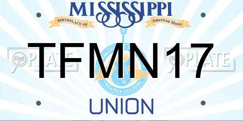 TFMN17 Mississippi License Plate