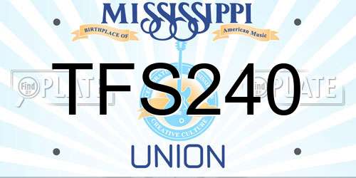 TFS240 Mississippi License Plate