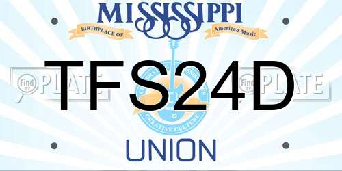 TFS24D Mississippi License Plate