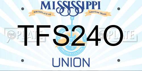 TFS24O Mississippi License Plate