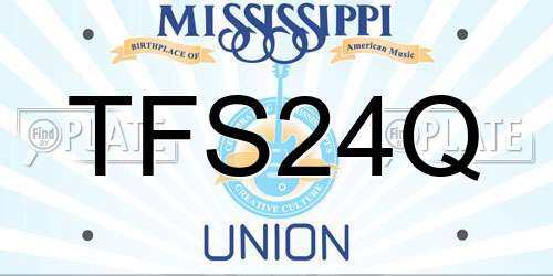 TFS24Q Mississippi License Plate