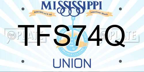 TFS74Q Mississippi License Plate