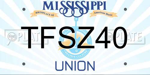 TFSZ40 Mississippi License Plate