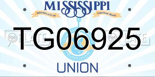 TG06925 Mississippi License Plate