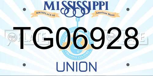 TG06928 Mississippi License Plate